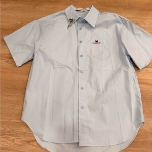 KimHekim Light Blue Short-Sleeve Button-Up Shirt